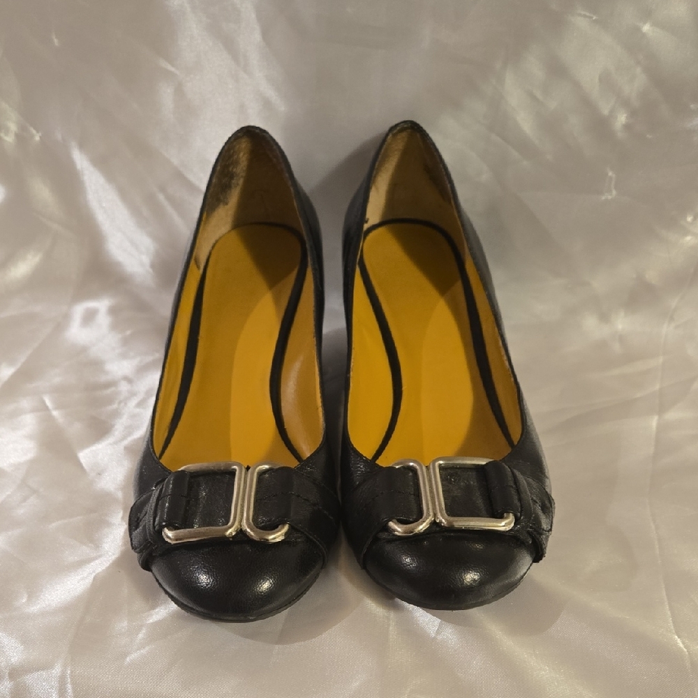 Nine West Black Wedge Shoes with Buckle